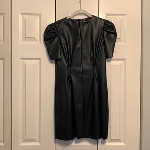 Black pleather mini dress